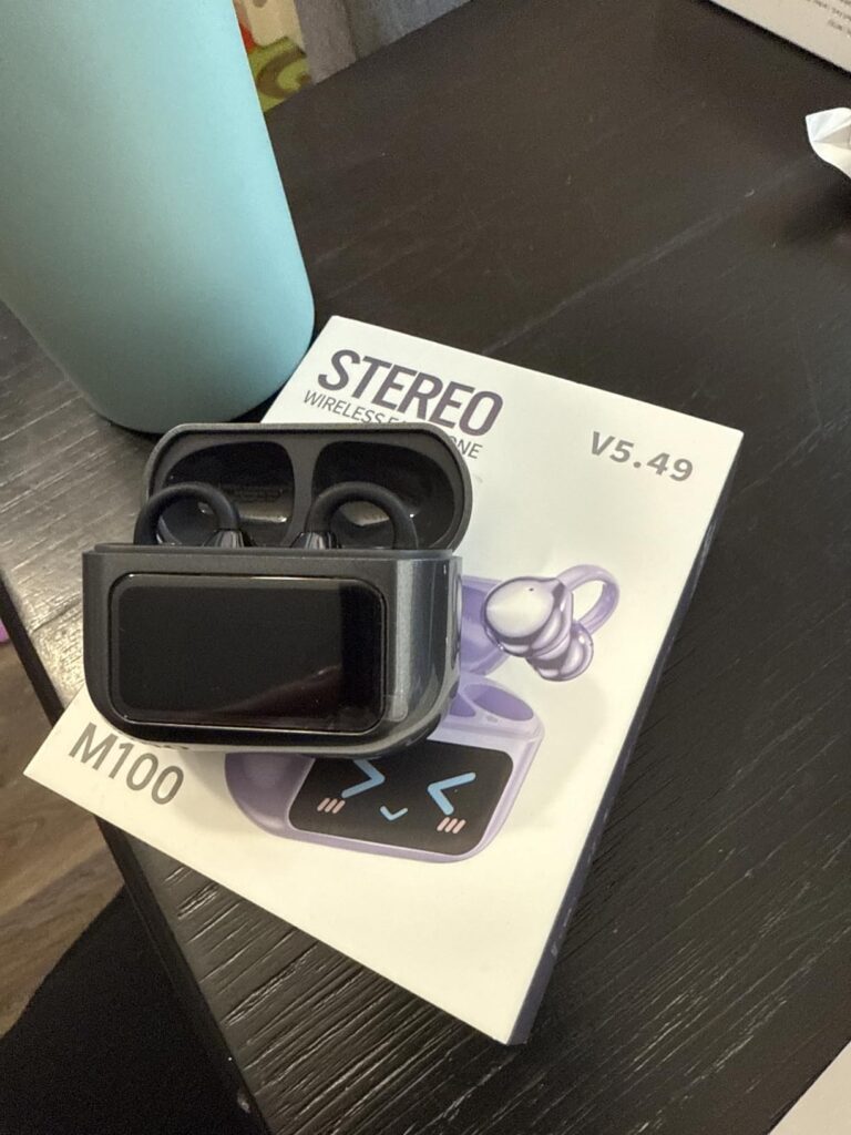 I wasn’t sure what to expect with air conduction headphones, but these really impressed me. The sound is clear and loud, and I can still hear what’s going on around me — perfect for walking or working out outdoors. The earclips keep them in place, even during intense workouts, and the battery life is amazing — I’ve only charged the case once in over a week! The digital display is a nice touch too. Great value for the price. Works perfectly with both my iPhone and Android devices. Ayodele O. Lagos ⭐⭐⭐⭐